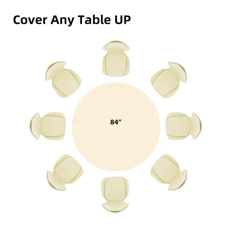 EVER SHINE Evershine (12-Pack Heavy Duty Plastic Table Covers Tablecloth (Reusable) (Round 84", Ivory) - Image 3